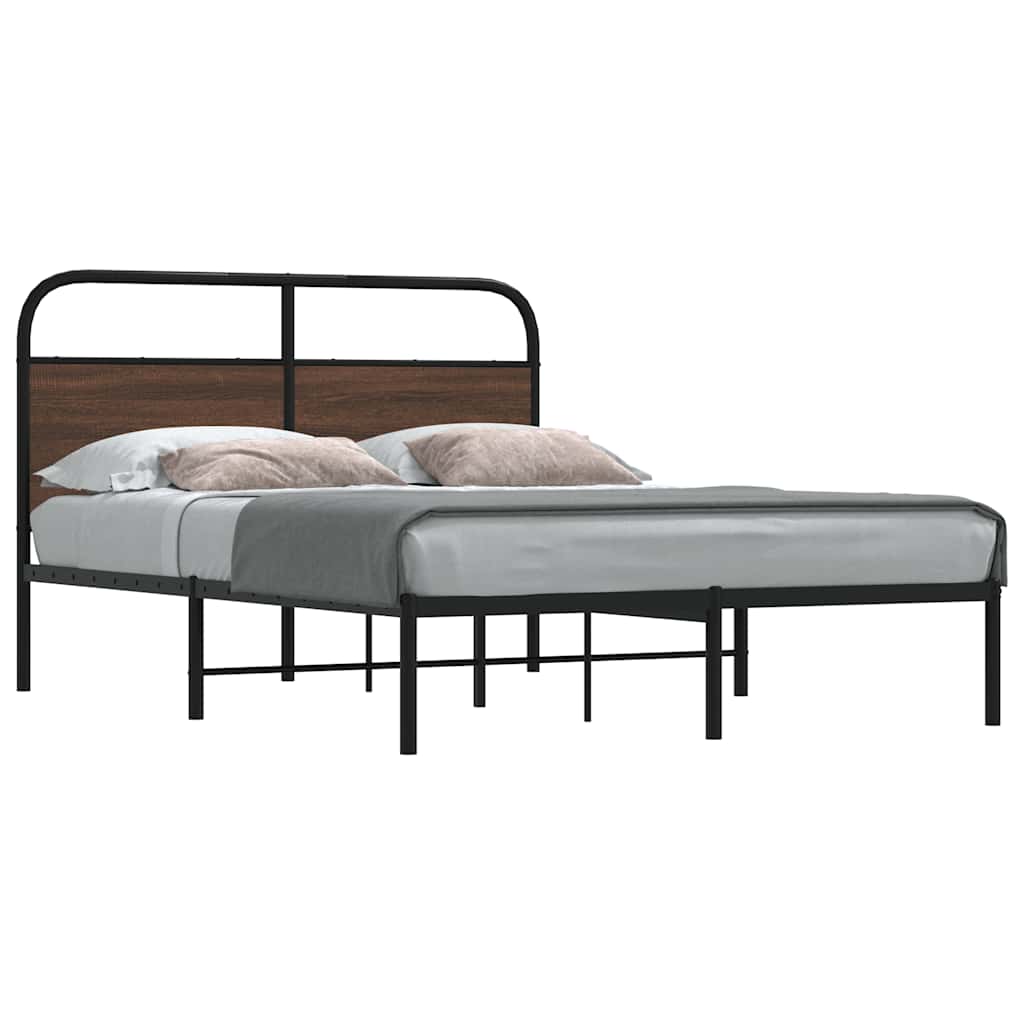 Bed Frame without Mattress 120 x 190 cm Brown Oak Effect