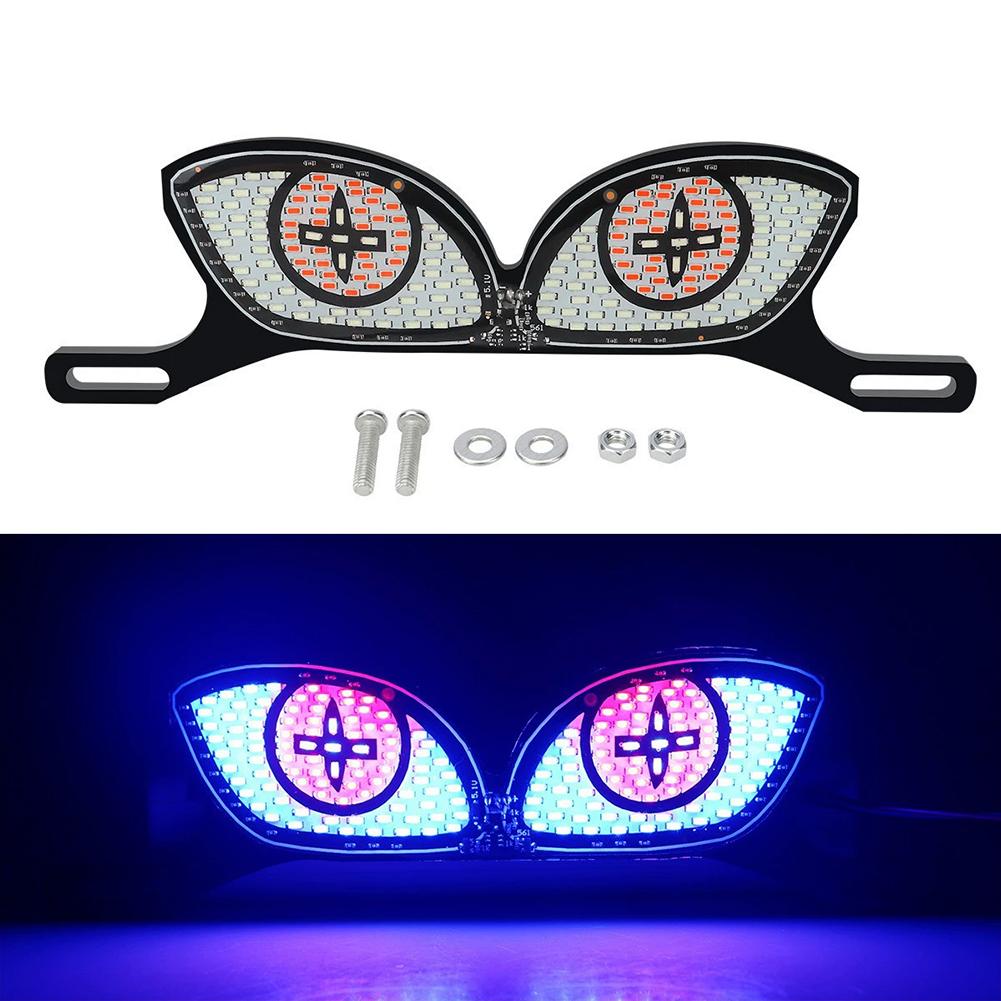 1 Set Motorcycle License Plate Light Cat's Eye LED License Plate Light Tail Decorative Lamp Strobe Light Reversing Signal Light