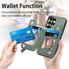 Portafoglio in Pelle con Cerniera Business Slot per Carte Custodia Telefono Per Samsung S25 Ultra S24 Plus S23 A17 A07 Cavalletto Copertura RFID