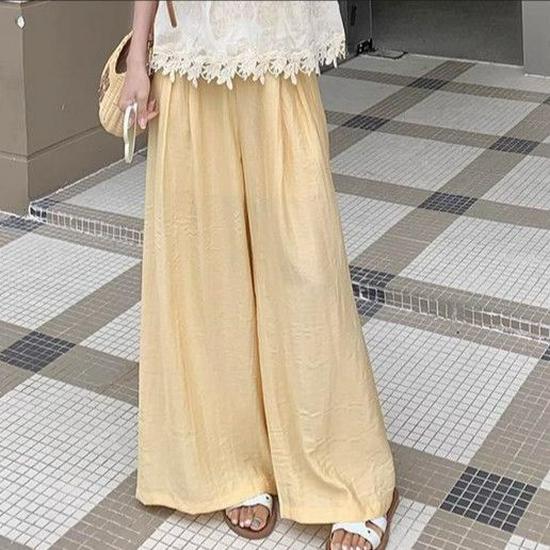 

2026 Summer Women s Sleeveless Vest & High-Waisted Wide-Leg Pants Set S (80-100 cm)