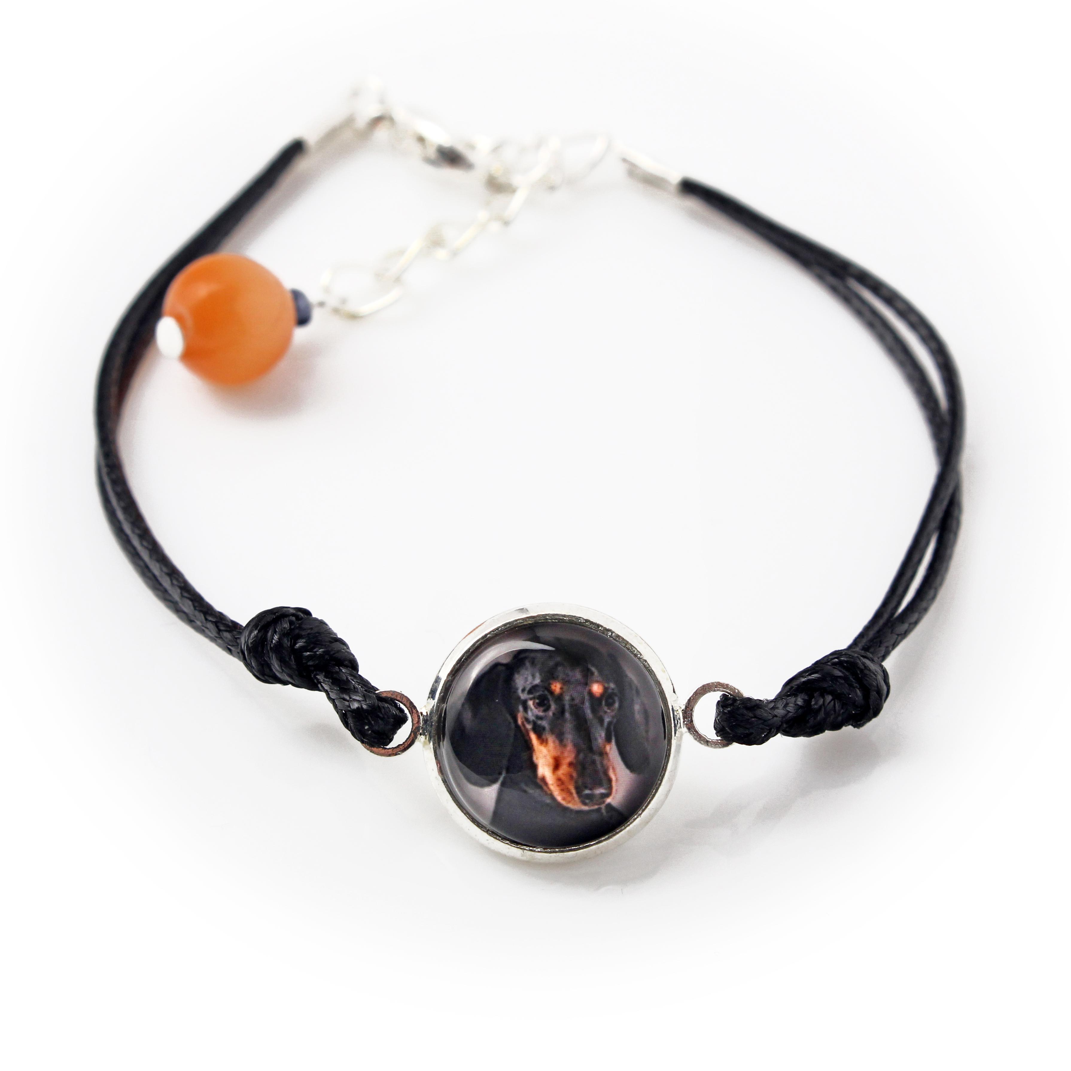 

Dachshund Smooth-haired, Wiener dog, Badger dog - bracelet with your photo handmade, unique jewelry from the Art-Dog brand срібний
