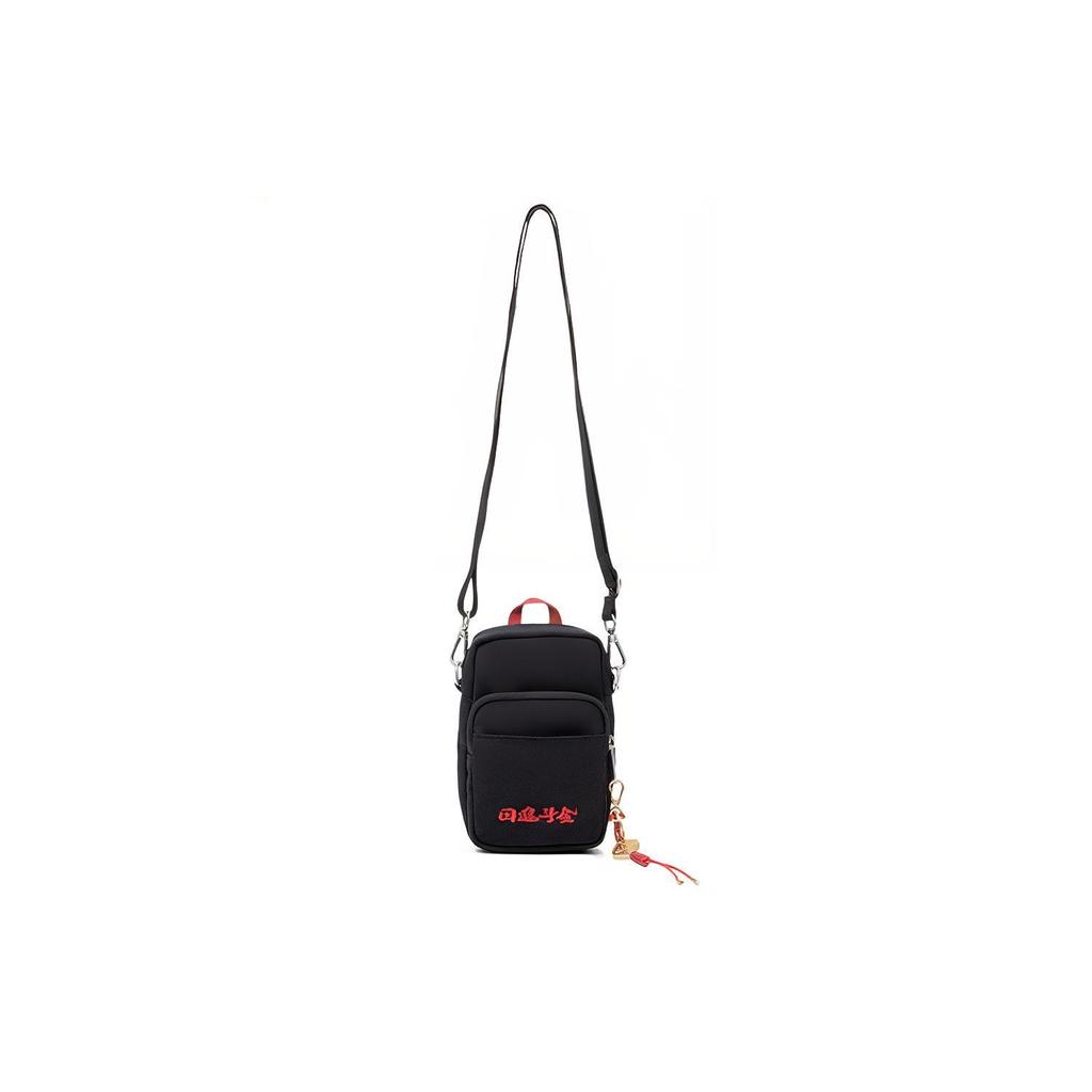 New LiNing Sports Life Collection Embroidery Detail Shoulder Bag, Crossbody Bag Regular Unisex Black ABDT165-1