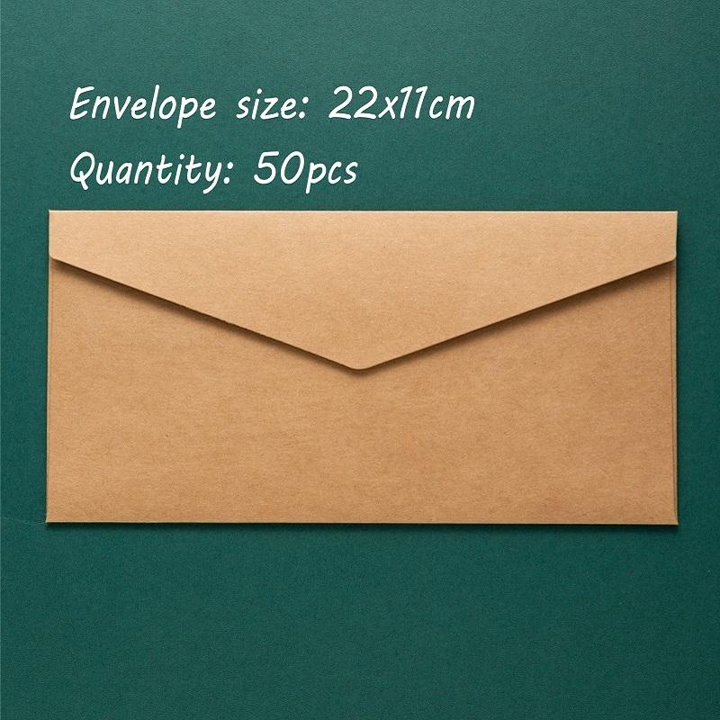 50pcs/lot Envelope High-grade 250g Kraft Paper Big Envelopes Western White Envelopes for Wedding Invitations Business Stationery
