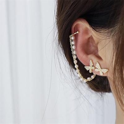 Boucles d'oreilles Papillon Mode Boucles d'oreilles Clip d'os d'oreille pour boucles d'oreilles pour femmes Bijoux Cadeau pour fille Brincos