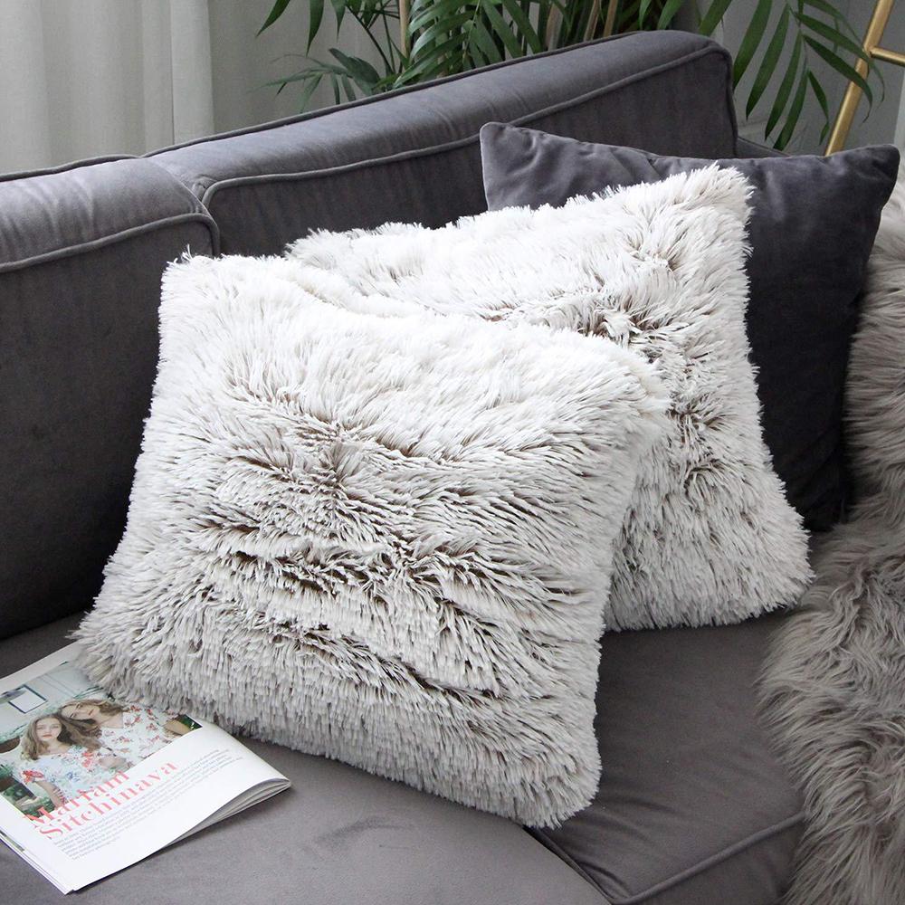 Moderne flauschige Kunstpelz Plüsch weiche Sofa Kissenbezug Room Home Dekoration Moderne flauschige Kunstpelz Plüsch weiche Sofa Kissenbezug Room Home Dekoration