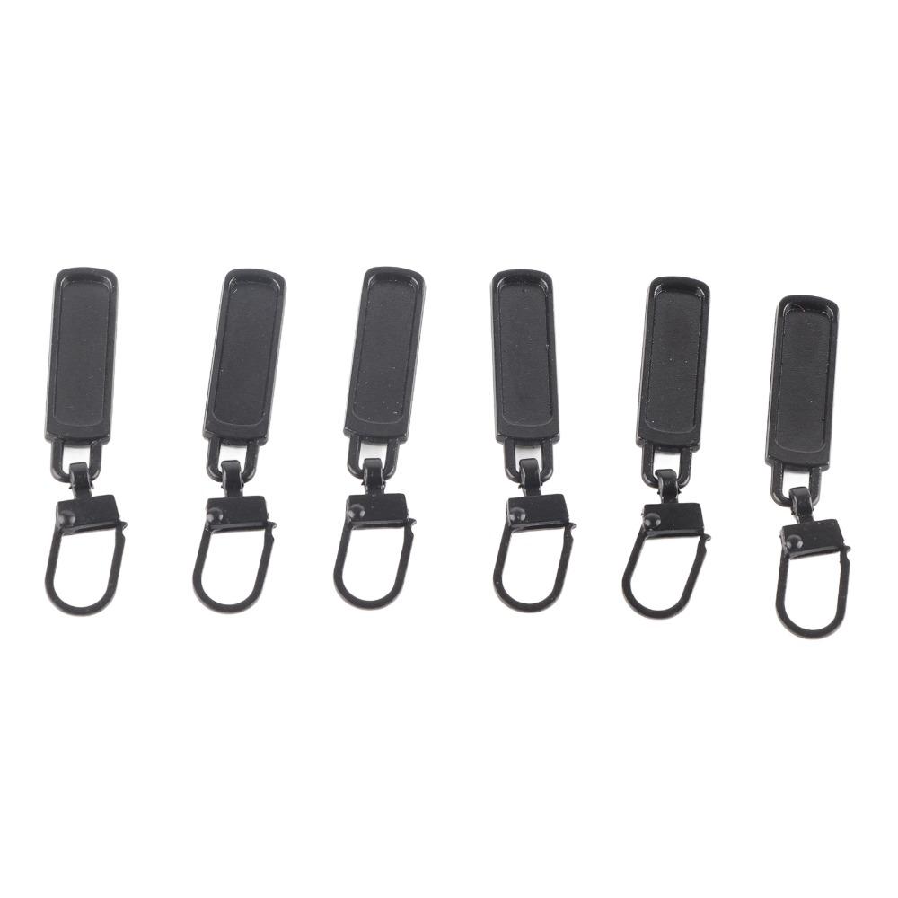 6pcs Black Zipper Pull Replacement Small Hole Zipper Pull Tab Detachable Zipper Pull Handbags