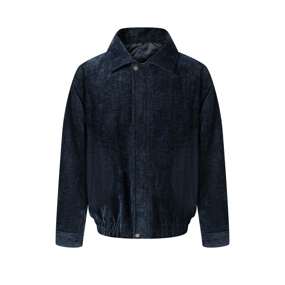 

RUIIENRS x 3QMODE 2025 Winter Corduroy Cotton-Padded Jacket 25D03 Extra Large темно-синього кольору