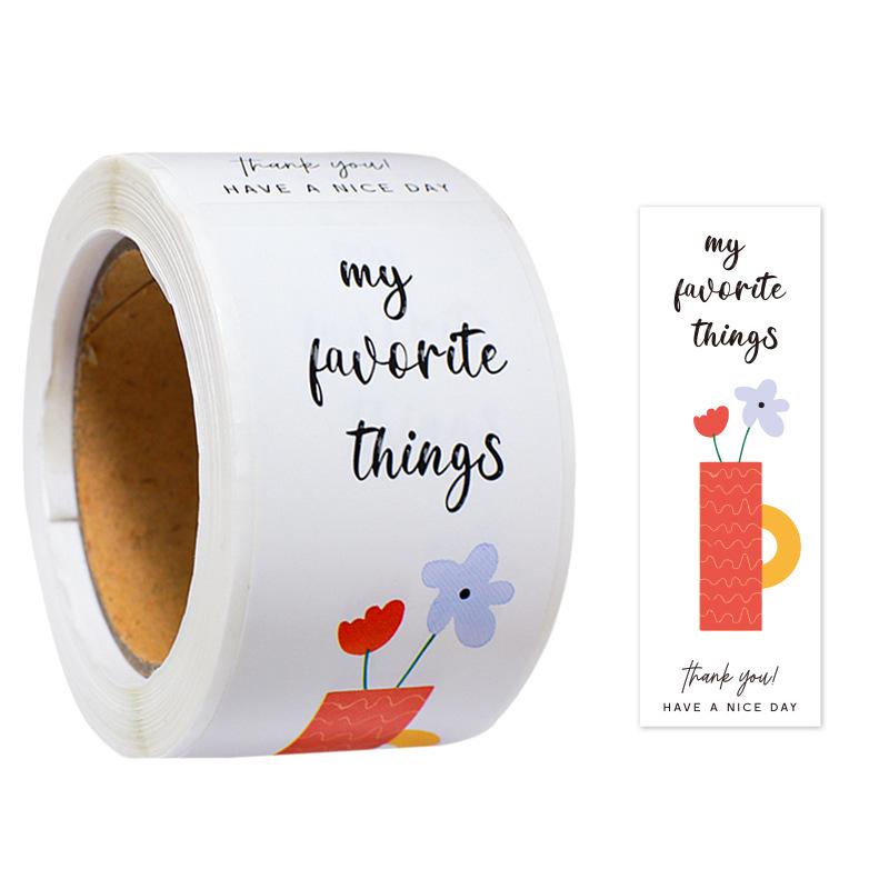 White Rectangular Adhesive Stickers for Gift Box Sealing - 100 Sheets/Roll