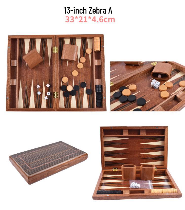 High-End Wooden Backgammon and Baccarat Card Set In Solid Wood Box