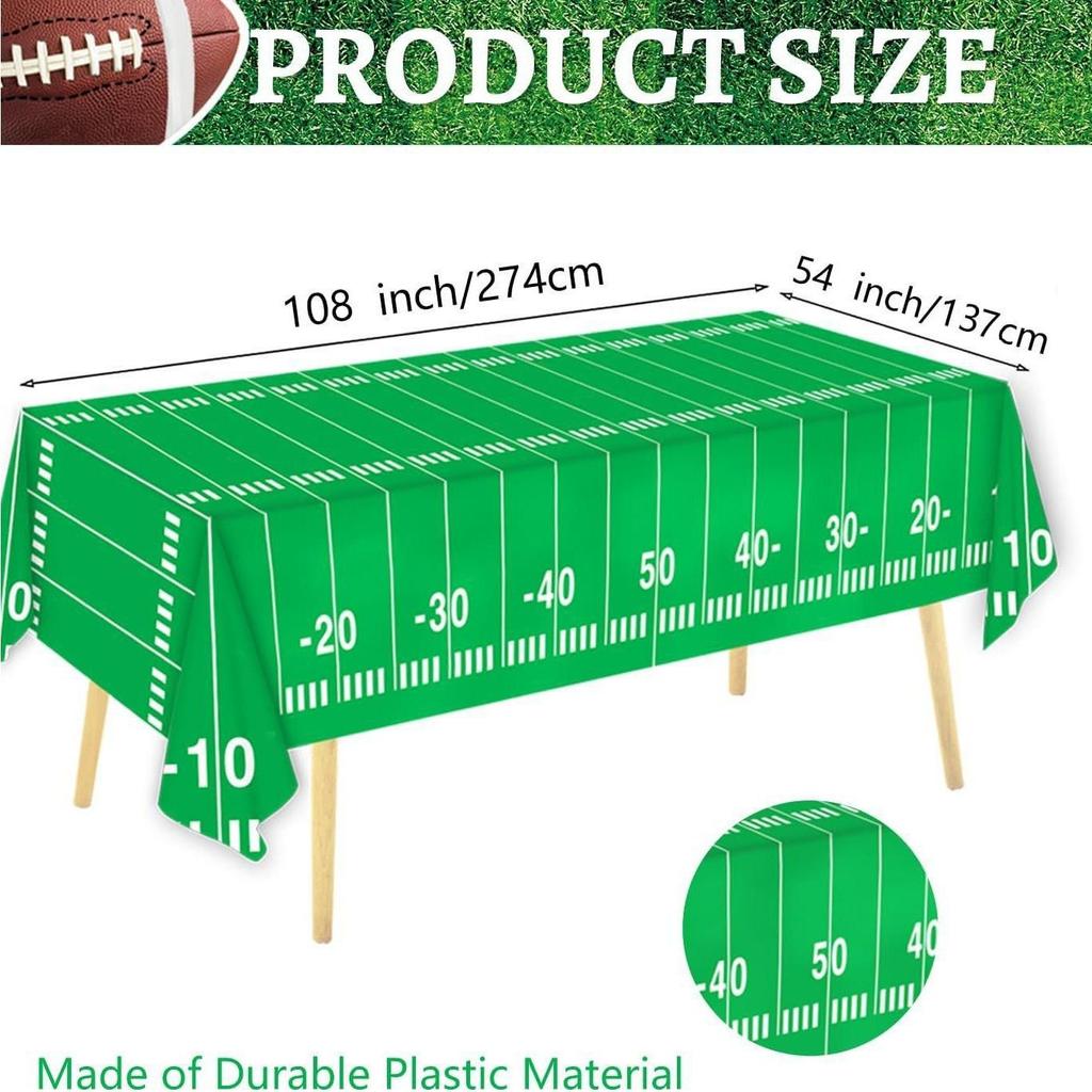 Rugby Party Theme Birthday Tablecloth Set - Disposable Decoration
