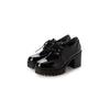 [DMTR] Two Designs to Choose From: Platform Tank Sole Lace-Up Mannish Shoes for Women 2134_2302-L29 (Black Enamel (Stitch 2134), L)