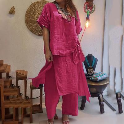 Women Casual  Fit Wide Outfits 2 Piece Set