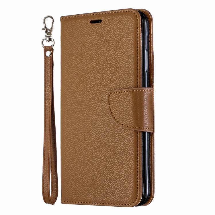 Etui skórzane w jednolitym kolorze z wzorem liczi na iPhone 15 Pro 13 Etui typu flip 7P Ochronne etui odporne na upadki