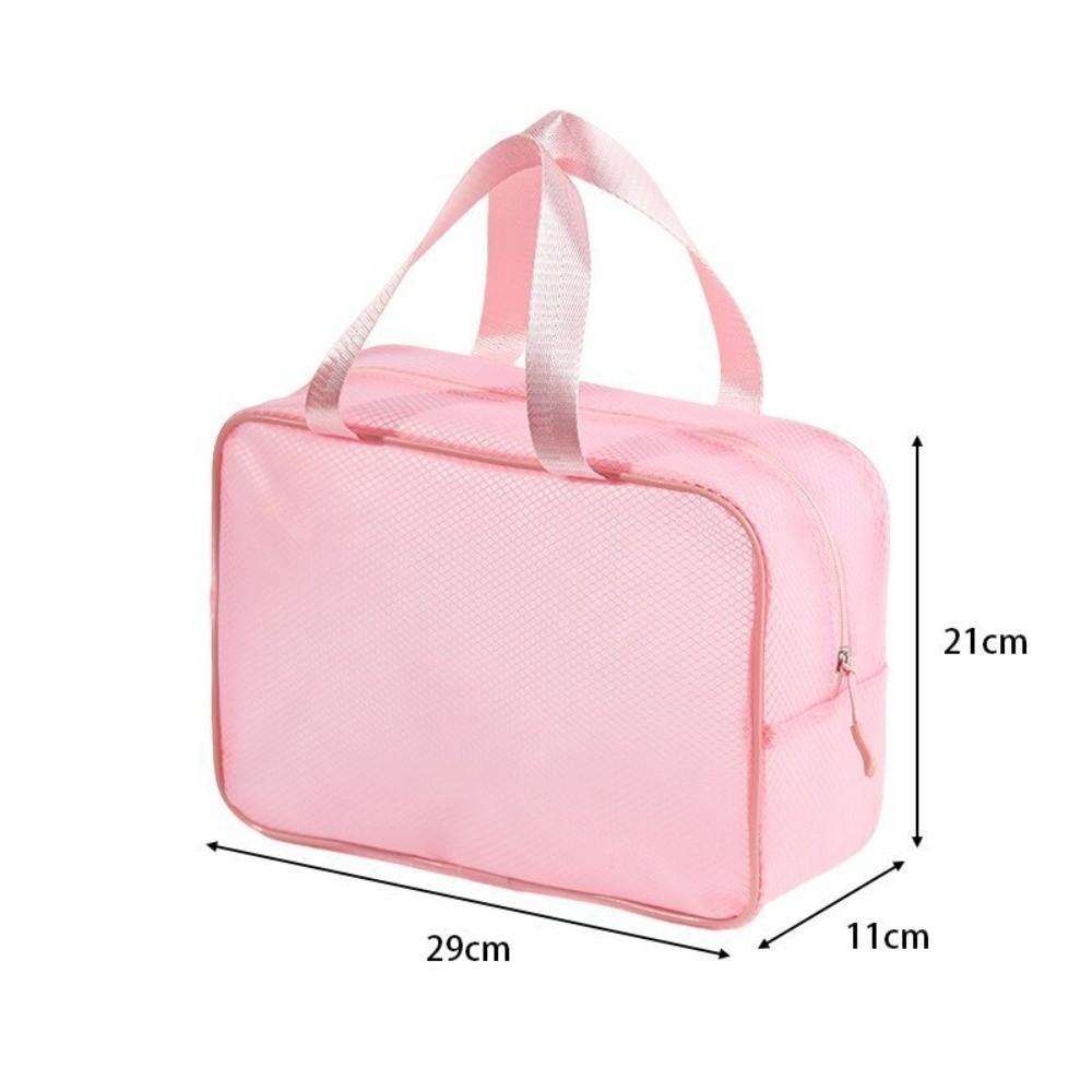 New Large Capacity Mesh Makeup Bag Handheld Transparent Cosmetic Bag Waterproof Zipper Storage Pouch Travel