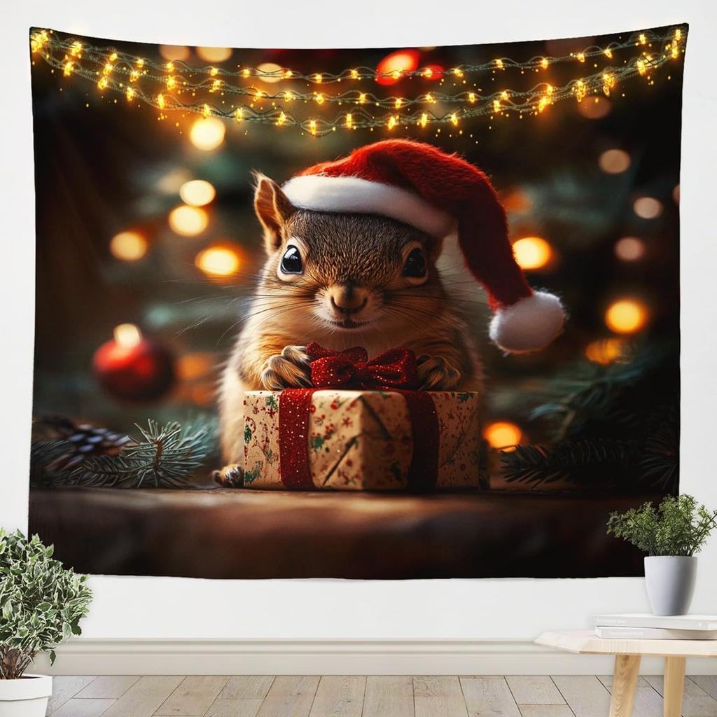 Christmas Tapestry New Year Background Wall Hanging Decoration Fireplace Stockings Gifts Hanging Cloth
