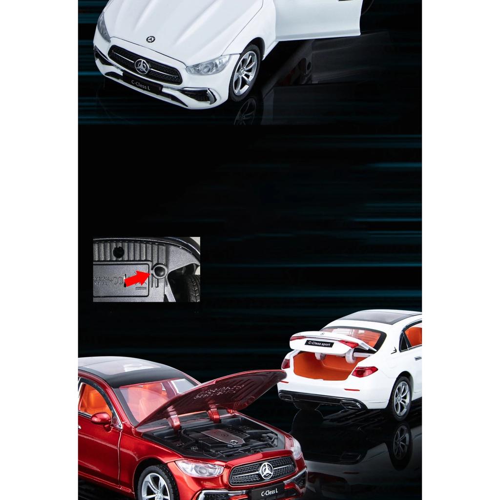 1/24 BENZ C260 Classe C Lega Auto Diecasts & Veicoli Giocattolo Modello Auto Suono e Luce Tirare Indietro Auto Giocattoli Regali