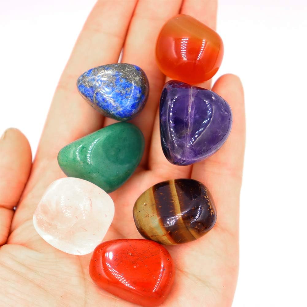 Buy Chakra Stones Set, Crystal Collection Seven Stones, Reiki Crystals ...