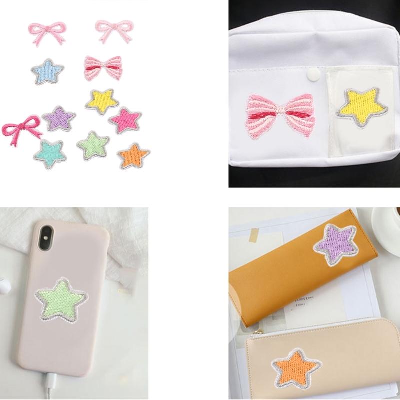 11 Pcs Star Iron On Patches Applique Patches Bowknot Repair Patches Bows Embroidery Patches for Bag Clothes Decoration