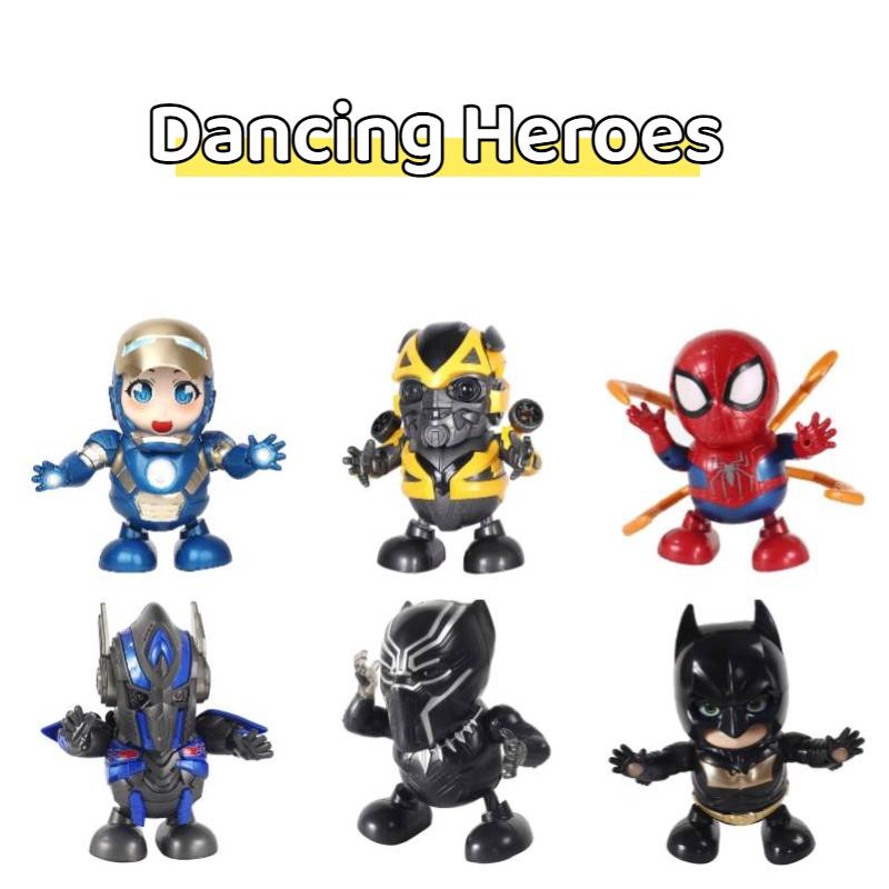 Interactive Dancing Robot Toy With Lights And Music Iron Man Bumblebee Spider-man