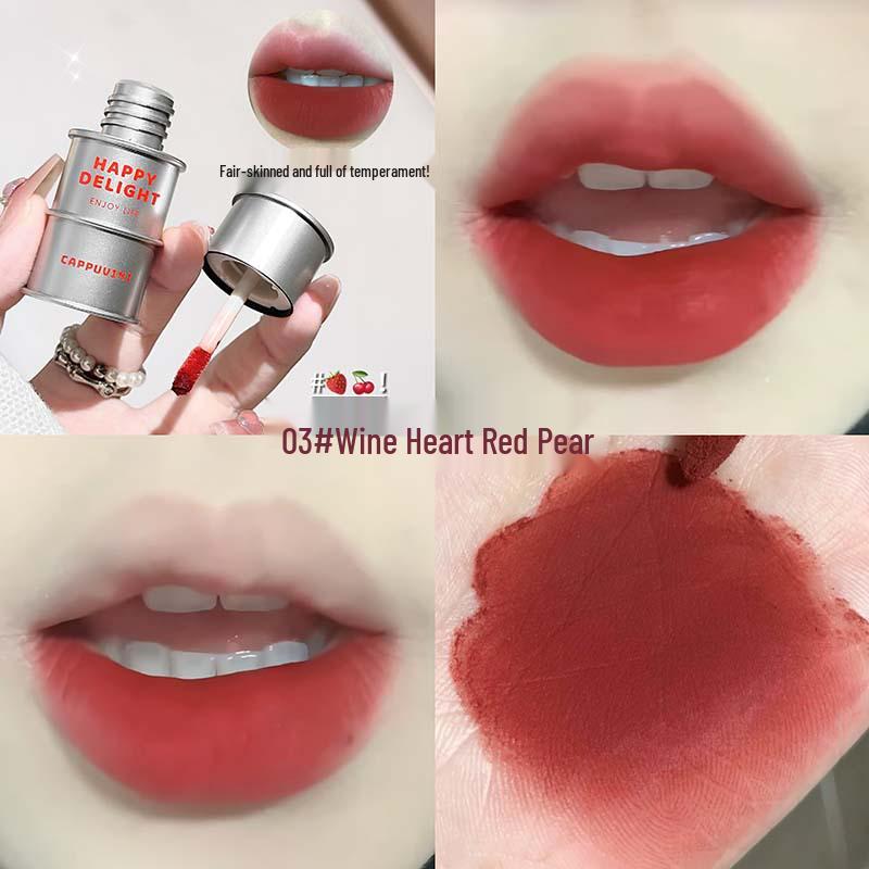 CAPPUVINI Velvet Lip Mud - Cool Silver Nude Matte Lip Gloss for Students & Parties