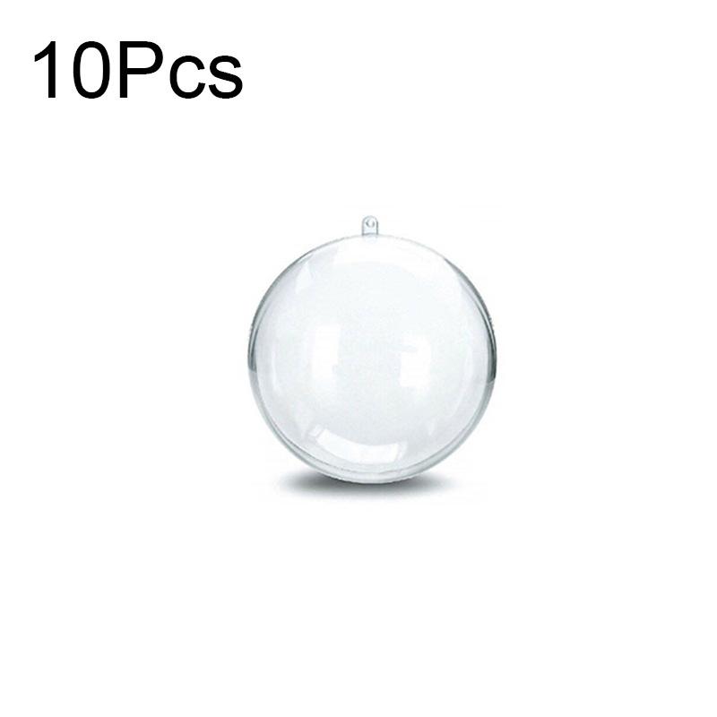 

10 шт. Декоративные пластиковые прозрачные безделушки, наполняемые рождественские шары, рождественская елка, креативное ремесло 4cm