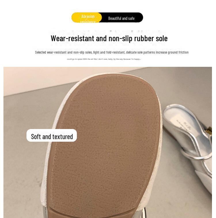 Elegant 2025 French Closed-Toe Soft Sole Evening Shoes: Gentle Fairy Style Half Slippers for Women