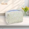 Cosmetic Bag Flower Print Zipper Closure Makeup Brush Storage Bag Reusable Makeup Organizer Toiletries And Beauty Tools Pouch