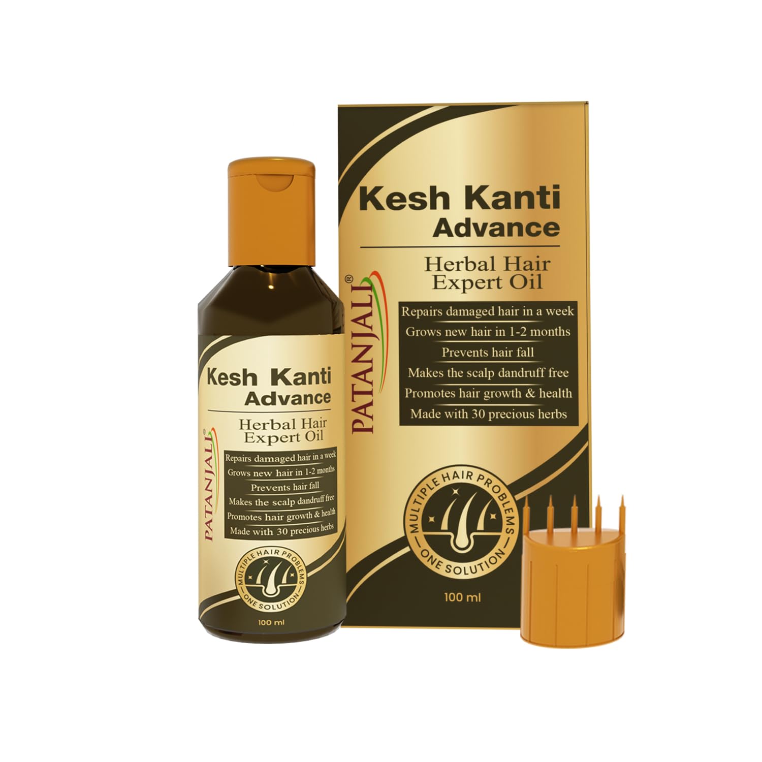 

Масло для волос Patanjali Kesh Kanti Advance Herbal Hair Expert 100 мл Питательный уход за кожей головы для более сильных и длинных волос Мужчины Женщины