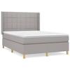 3131993 vidaXL Lit à sommier tapissier avec matelas Gris clair 140x200cm Tissu
