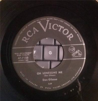7inch Record DON GIBSON - Oh Lonesome Me 477133 RCA VICTOR 1957 Canada Country/Folk Used