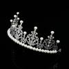 1Pc Pearl Crown Half Crown Cake Decoration Crown Flower Ornaments Children's Hair Ornaments Korean Iron Sheet Pearl Crown