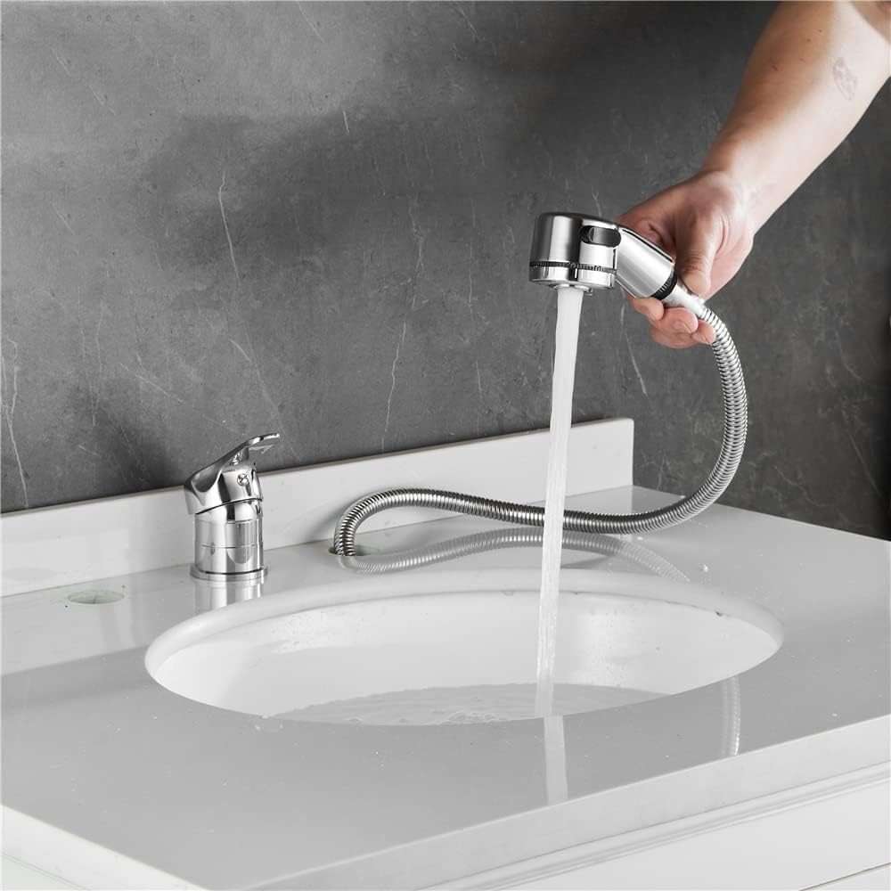 Salon Shampoo Bed Bowl Sink Basin Faucet or Backwash Unit,Shampoo Bowl Faucet with Hose and Shower Spray Head Wash Hair Sprayer,Chrome