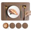 Faux Leather Placemat Coaster Dining Table Heat Insulation Pad Dual Side Waterproof Placemat for Kitchen Countertops Dining Tables