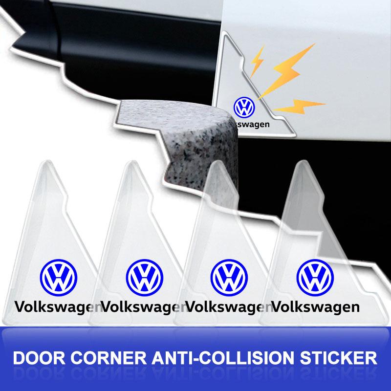2pcs Silicone Car Door Corner Protector Anti-Collision Scratch Emblem for VW Golf Amarok T5 Phaeton ID3 Tiguan T-Cross GTI zj3