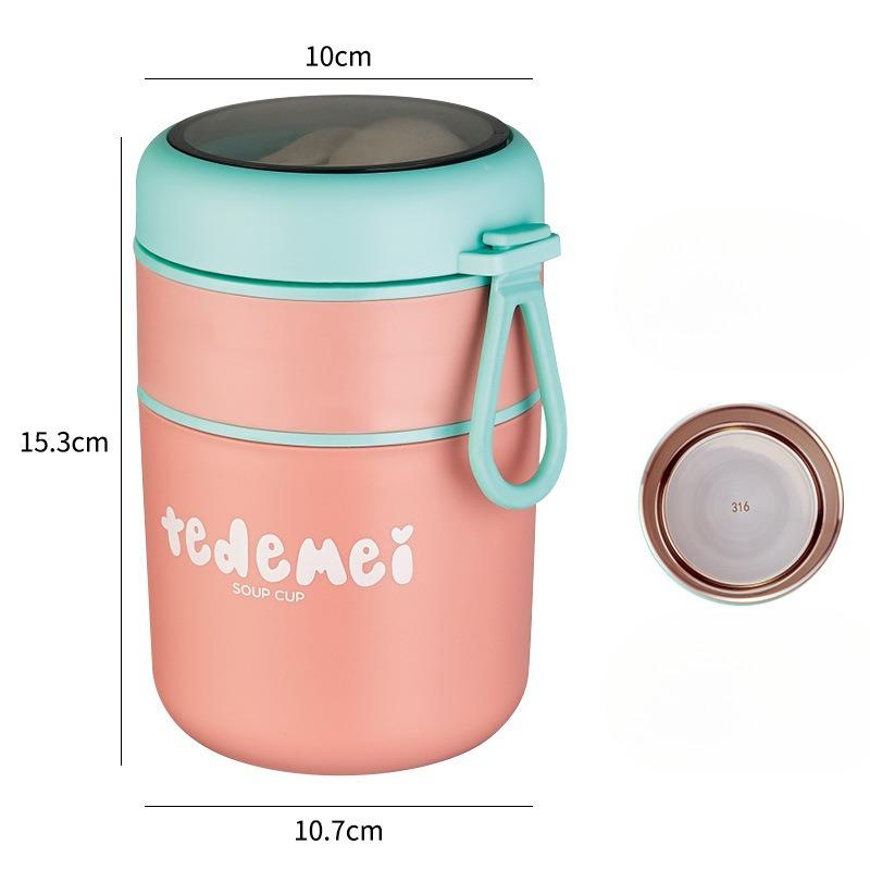 Izolowany pojemnik na lunch ze stali nierdzewnej Pojemnik na lunch do mikrofalówki Kubek śniadaniowy Przenośny kubek na zupę