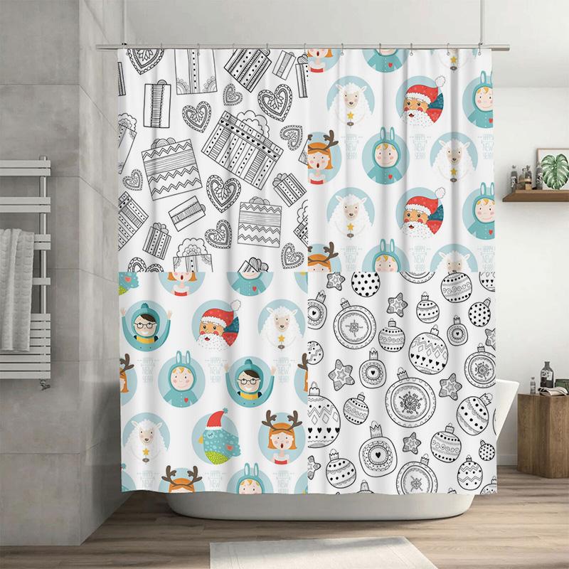 

TU Decorative Shower Curtain Vintage Floral Pattern Bathroom Fabric Backdrop Washable Waterproof Home Decor 90x180cm35x71in