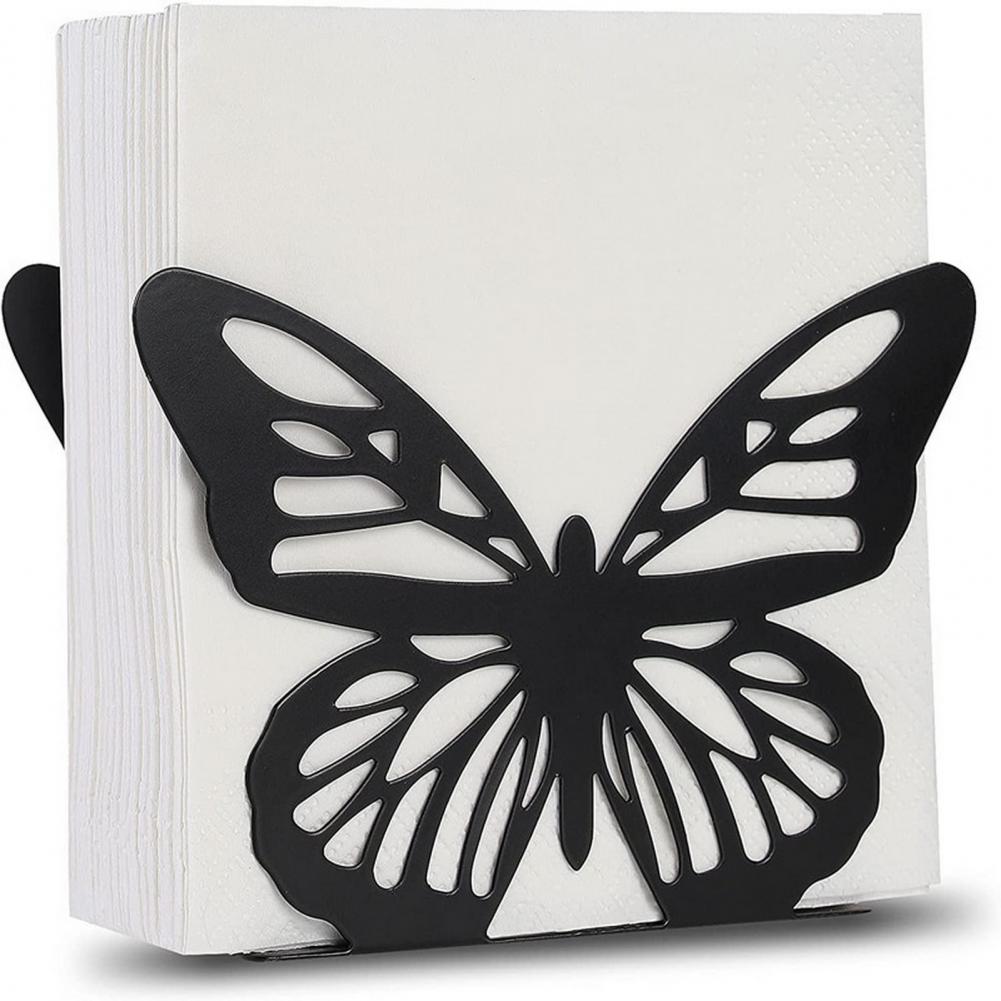 Paper Towel Holder Creativity Stainless Steel Butterfly Shape Napkin Holder Exquisite Wear-resistant Tissue Vertical Stand