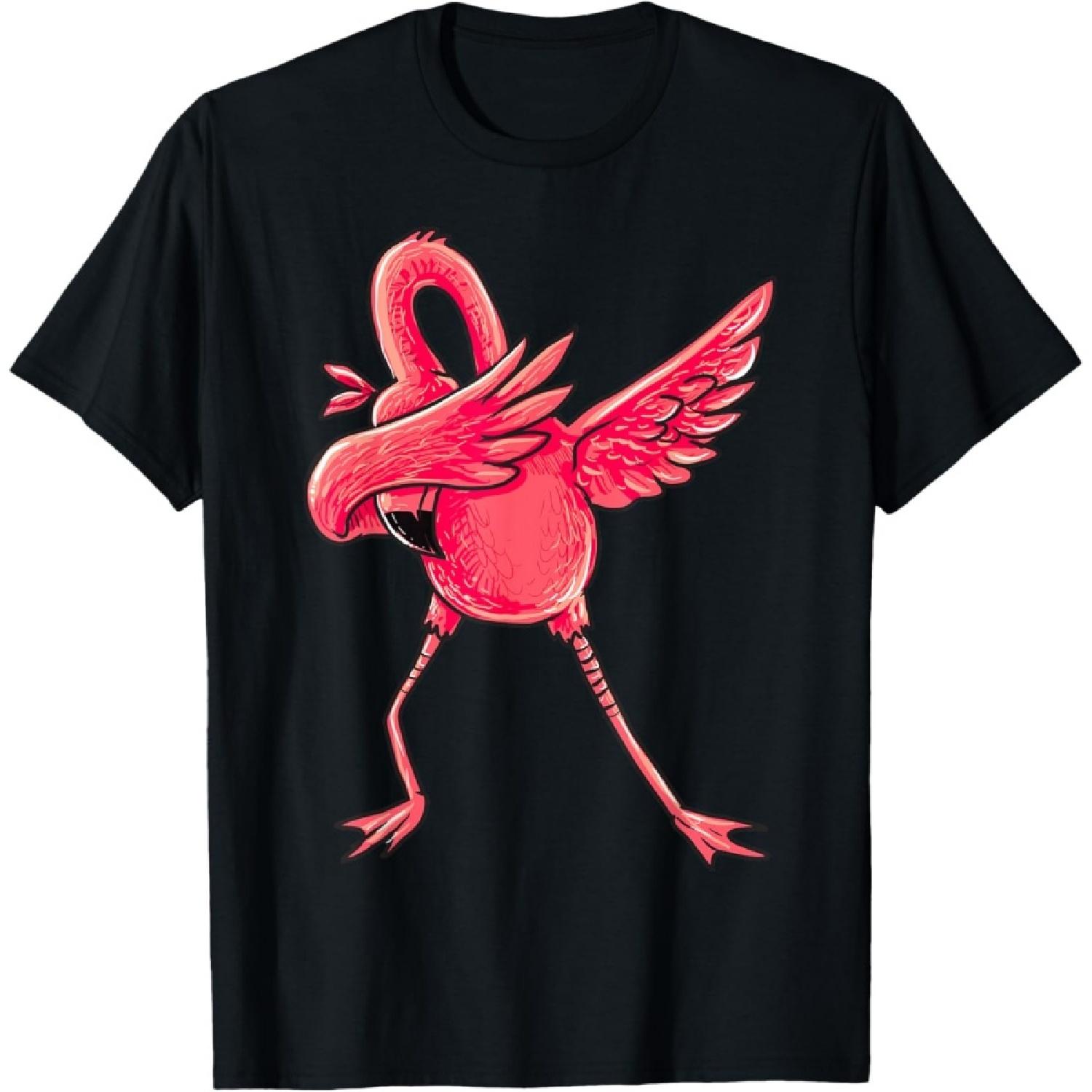 Dabbing Flamingo Shirt Men Women Boys Girls Dab Dance Gifts T-Shirt S