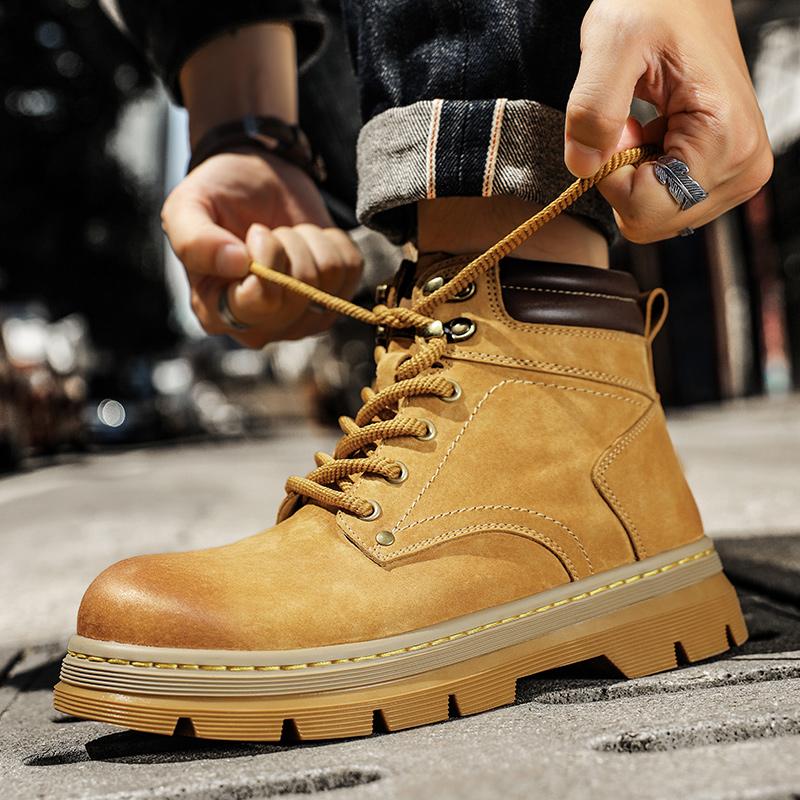 Fashion Autumn and winter men's boots High quality retro style Daily office and leisure business shoes Thick bottom luxury Outdoor