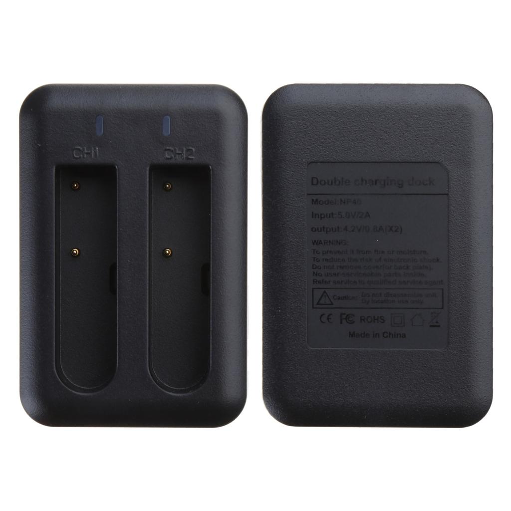 NP40 Micro USB Dual Charger For Charging Two Batteries Simultaneously for NP40 Batteries Charging 5V 2A