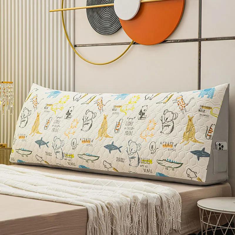 Cooling Latex Cushion Big Wedge Adult Backrest Removable Washable Sofa Reading Pillow Long Headboard Pillow for Bed Decor