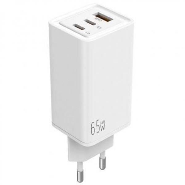Chargeur 65W GaN 2 USB-C PD + 1 USB-A Noir Chargeur Universel Pour Une Charge Rapide Sur Les Appareils Compatibles. Le Chargeur GaN