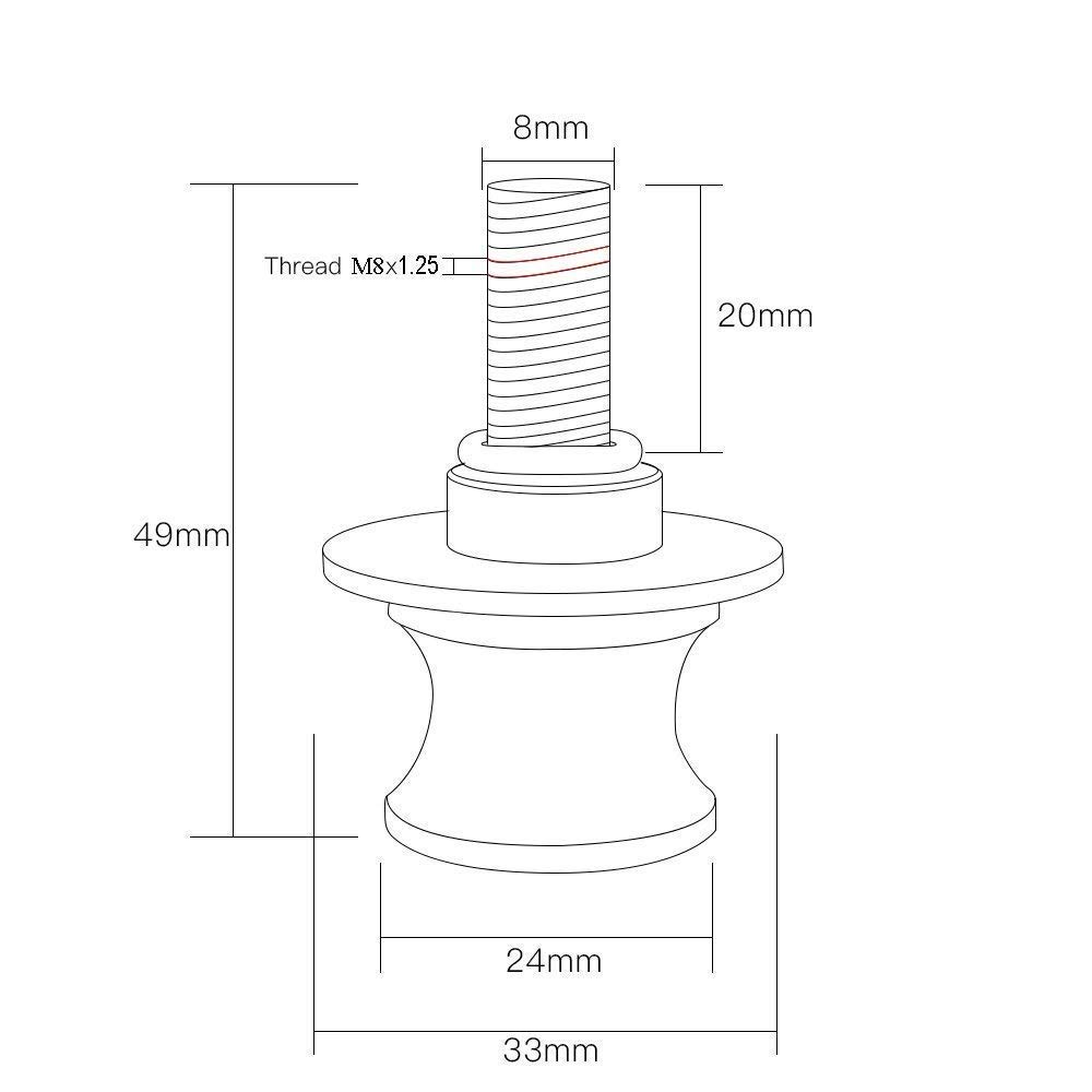 8mm M8*1.5 Motorcycle Swing Arm Spool Slider Stand Screw Compatible