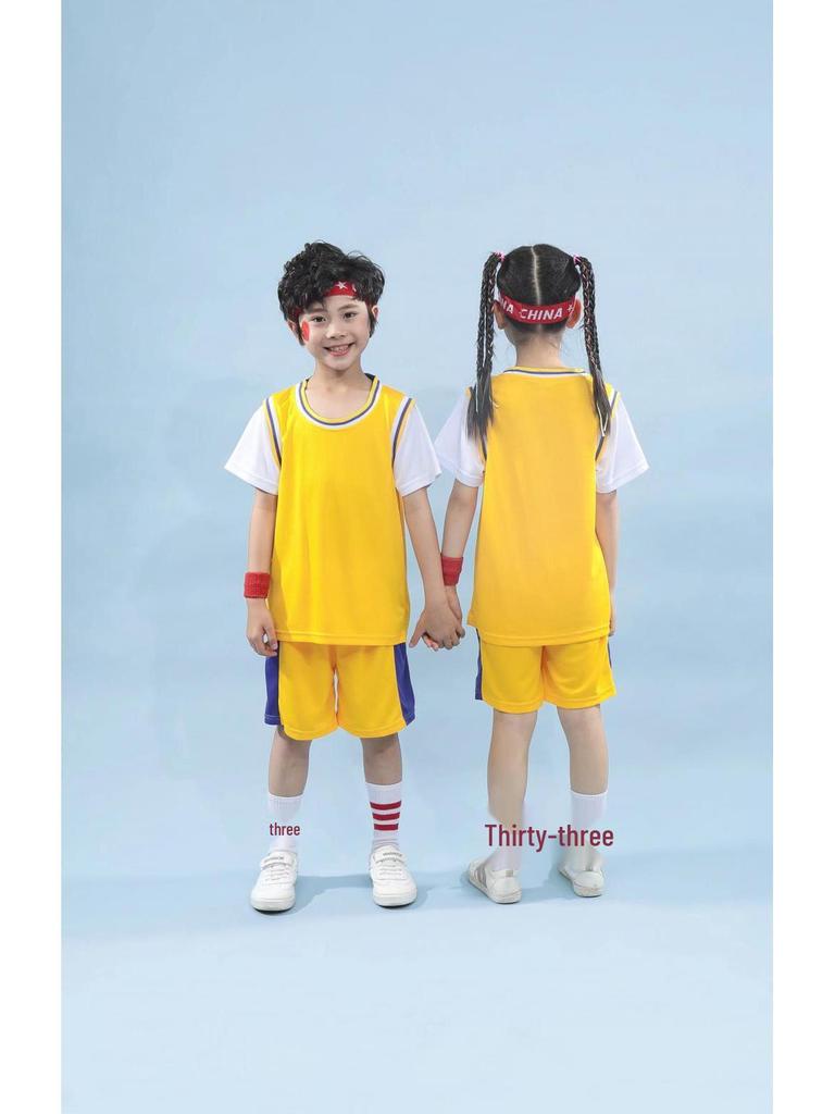 Two-Piece Girls' Basketball and Jump Rope Sports Uniform Set