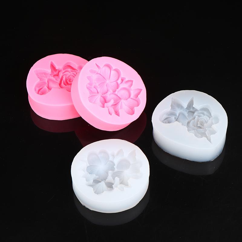 Flower Shape Silicone Cake Mold Gardenia Plumeria Rubra Soap Fondant Molds Cupcake Jelly Candy Chocolate Decoration Baking Tool