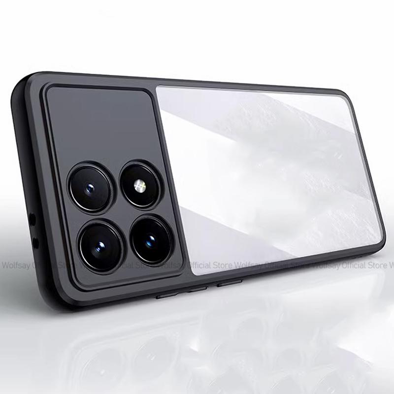 

Чехол для Xiaomi Poco F6 Pro Чехол для Xiaomi Poco F6 Pro Бампер Противоударный Роскошный Прозрачный ПК Силиконовый Защитный Чехол для Телефона Задняя Крышка Poco F6 Pro чёрный