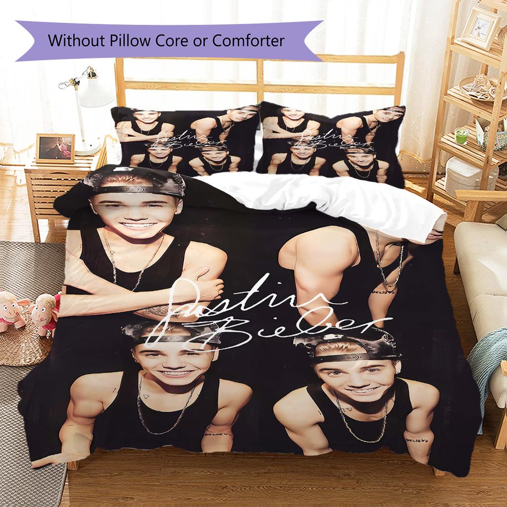 Set Copripiumino Trapuntato con Fantasia Bieber Federa Decorazione Casa Regalo (1 * copripiumino + 2 * federa, senza nucleo)