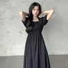 Summer Solid-color Dress, Plus-size Women's Dress, Waist-cinching, Slimming, Belt-covering Long Dress for Children
