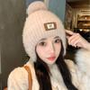 New Autumn and Winter Plush Warm Knitted Hat for Women Sweet Plush Ear Protection Cold-proof Wool Hat Korean Style Student