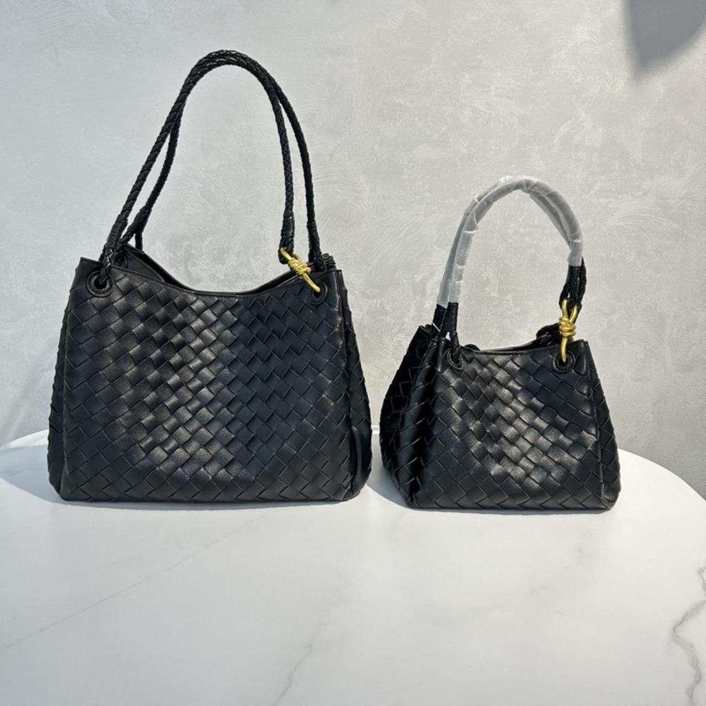 2025 New leather women's bag fashion classic woven bag butterfly buckle parachute shoulder oblique span bag